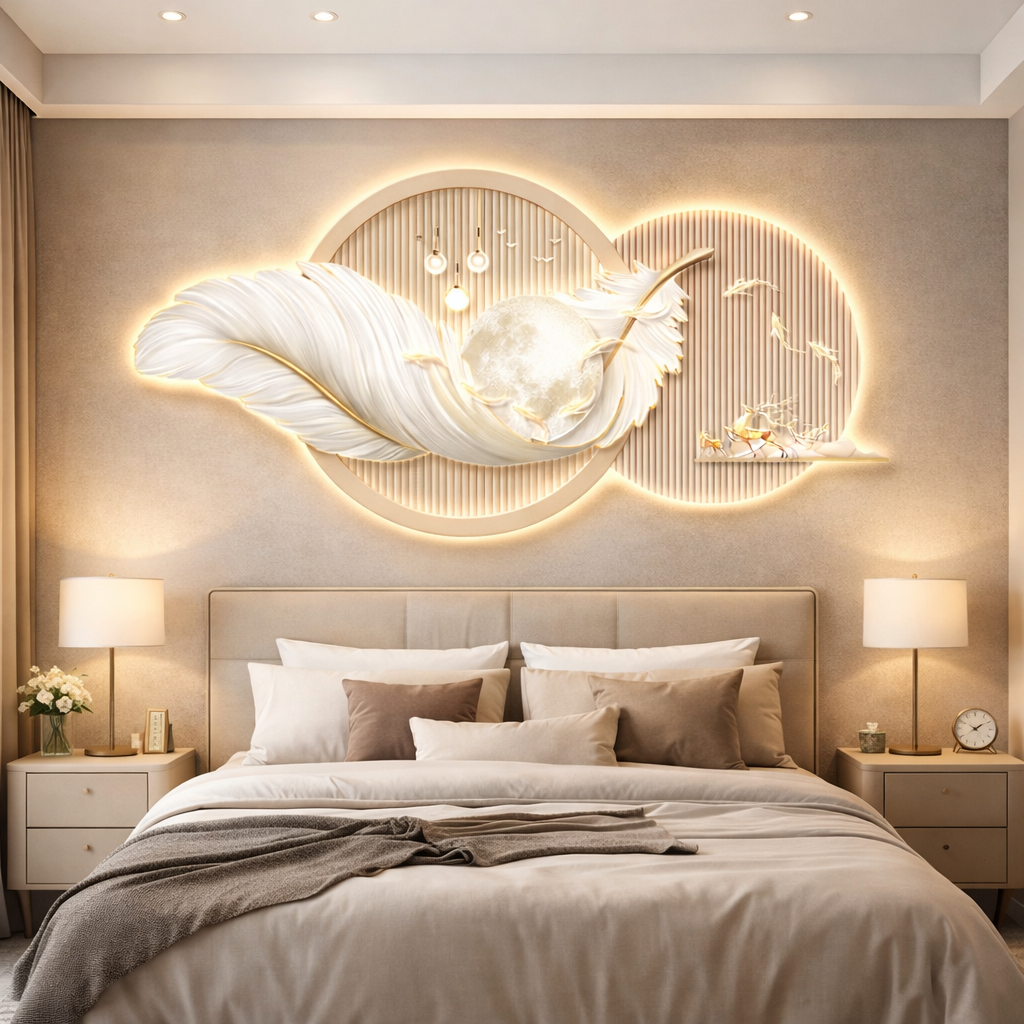 3D Crystal wall decor with LED lights