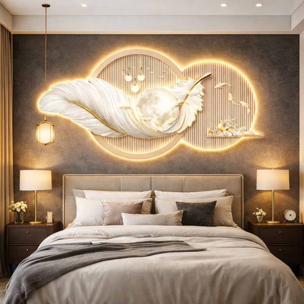 3D Crystal wall decor with LED lights