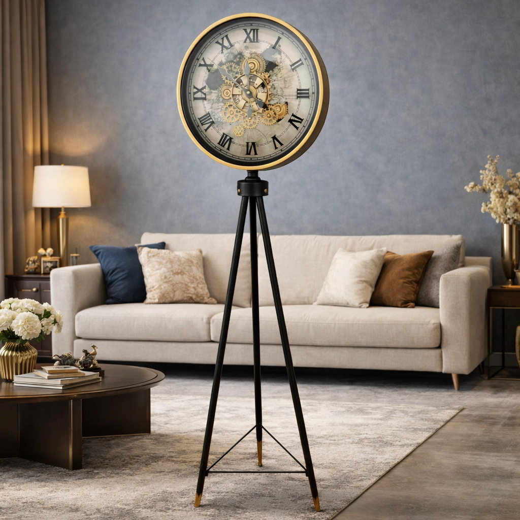 Vintage Tripod Floor Clock