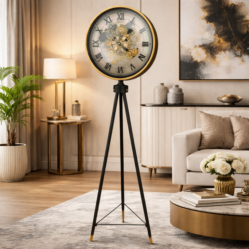 Vintage Tripod Floor Clock