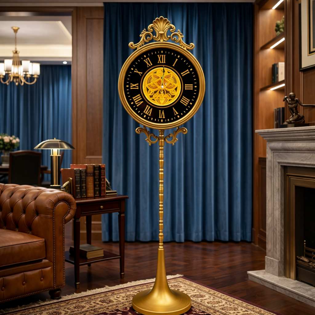 Royal Vintage Floor Clock (Antique Gold Finish)