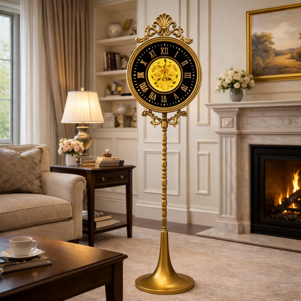 Royal Vintage Floor Clock (Antique Gold Finish)