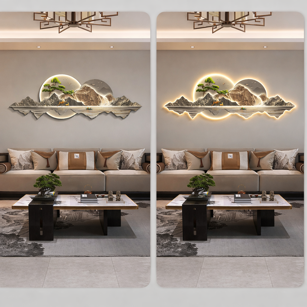 3D Crystal wall decor with LED lights