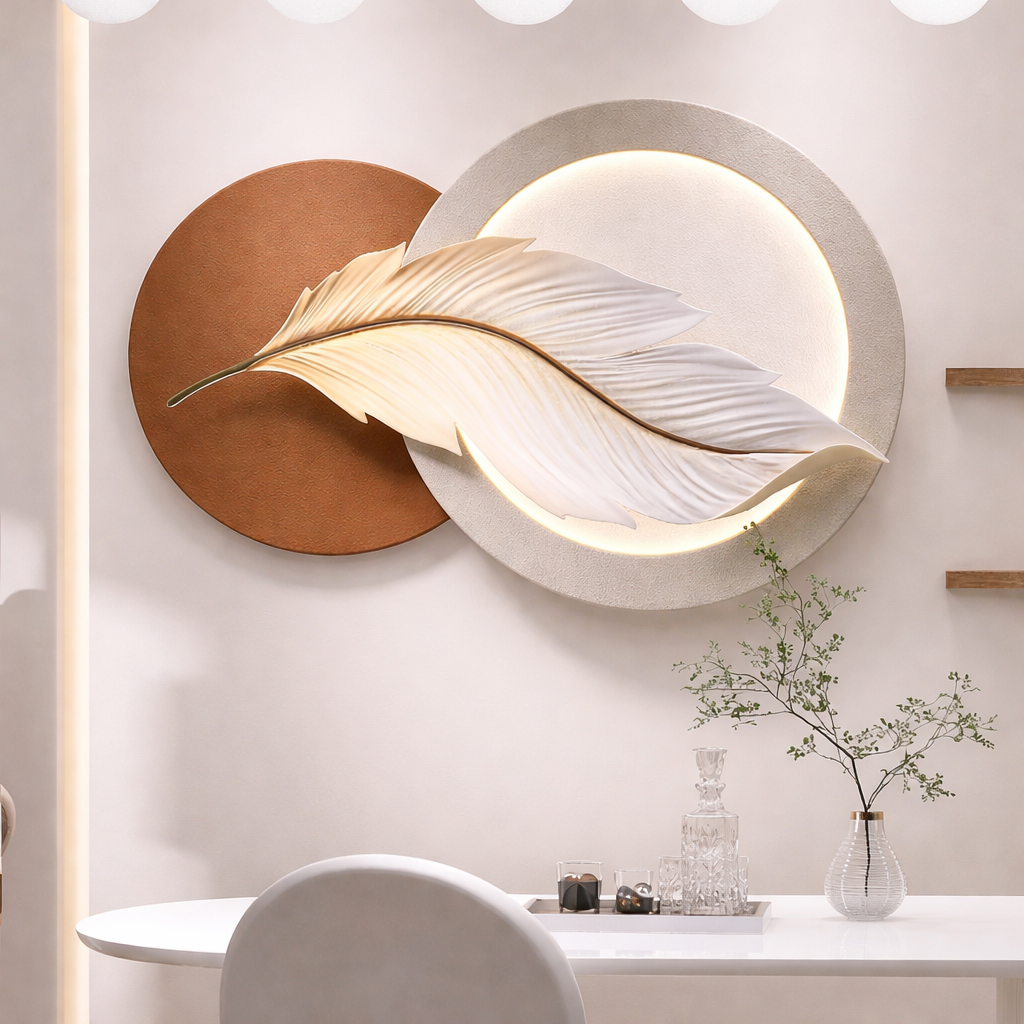 Luxury Feather LED Wall Art Panel