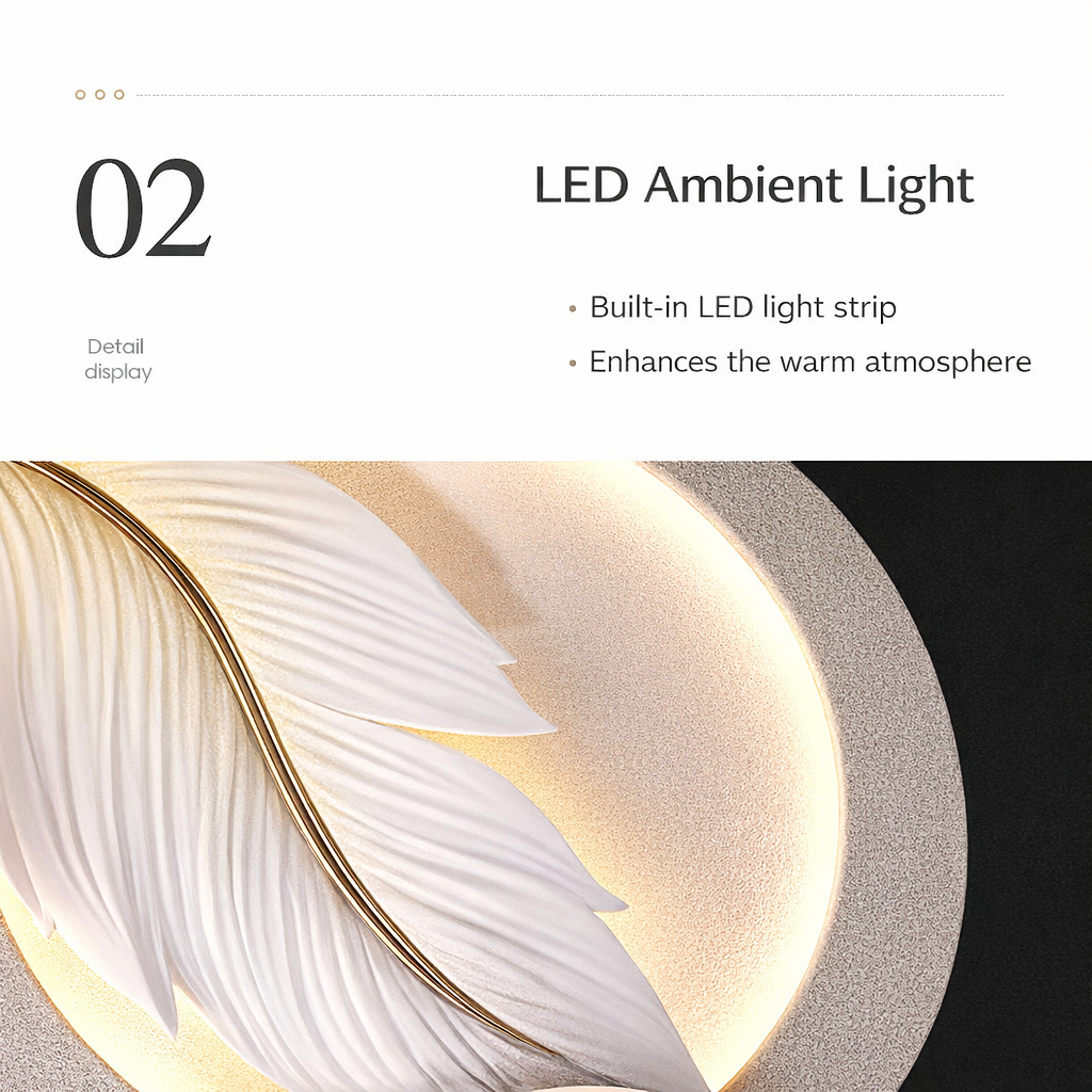 Luxury Feather LED Wall Art Panel