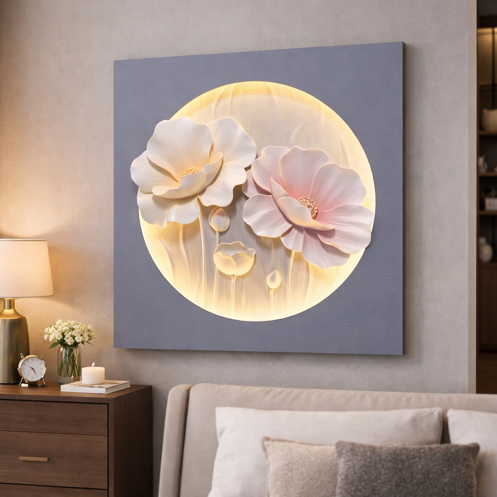 Blossom Glow LED Floral Wall Art