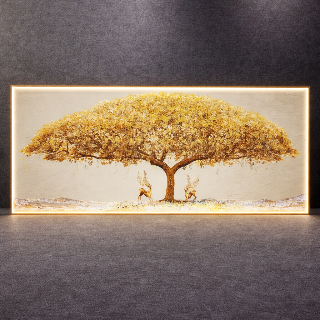 LED Crystal Wall Painting - Golden Canopy