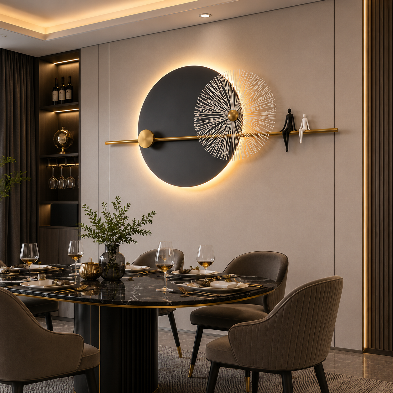 Eclipse Glow LED Metal Art