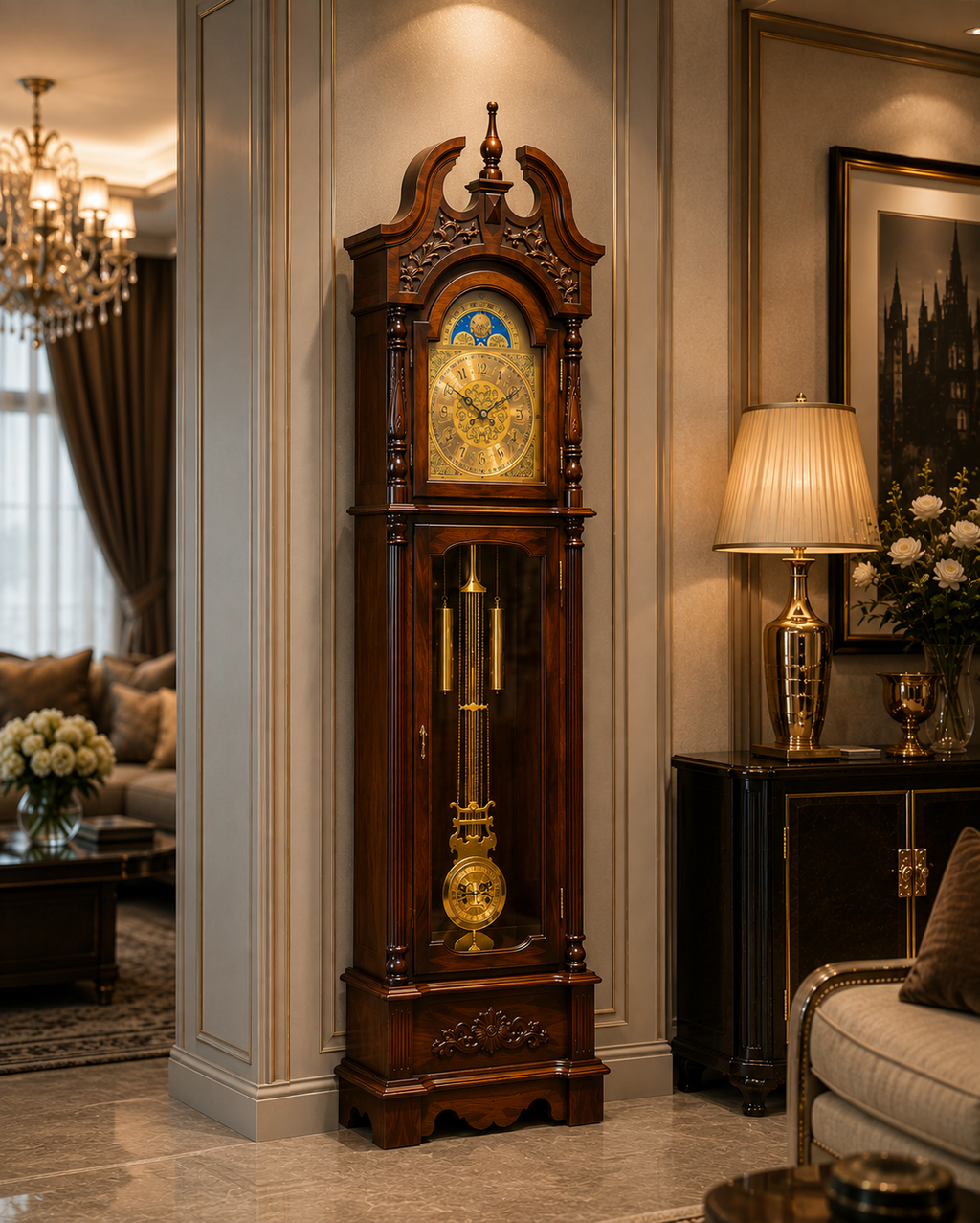 Classic Grandfather Tripod Clock