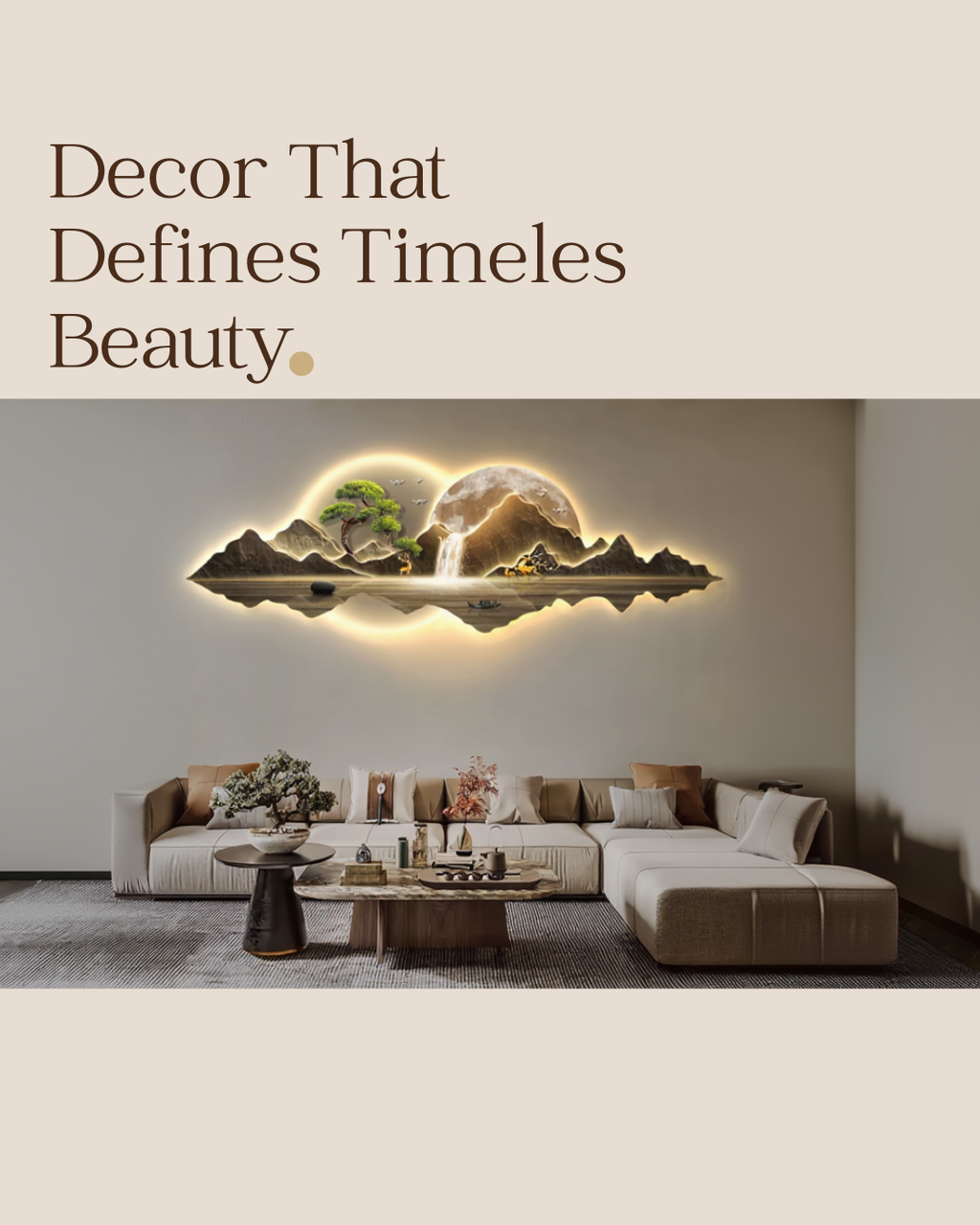 3D Crystal wall decor with LED lights