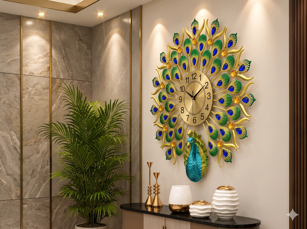 🦚 Imported Peacock Wall Clock Royal Luxury for Your Home ✨