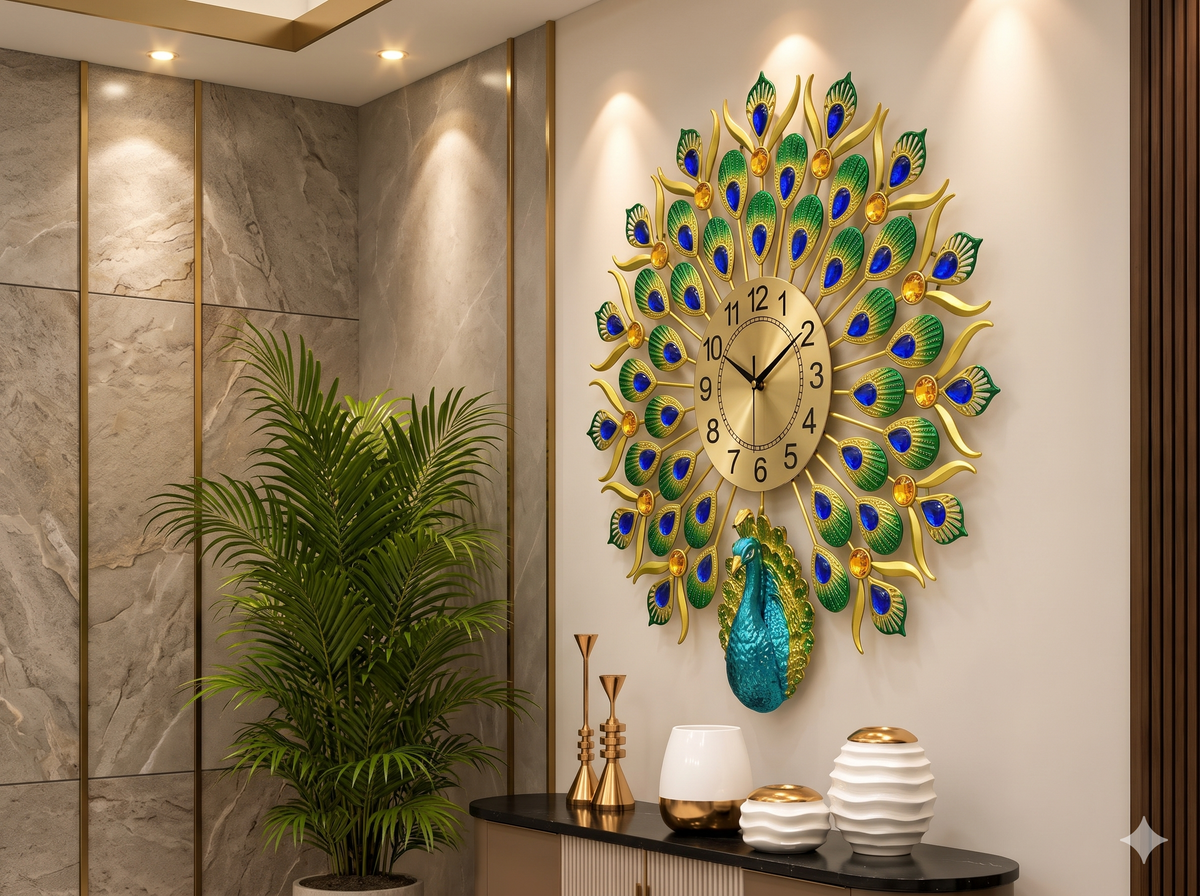 🦚 Imported Peacock Wall Clock Royal Luxury for Your Home ✨