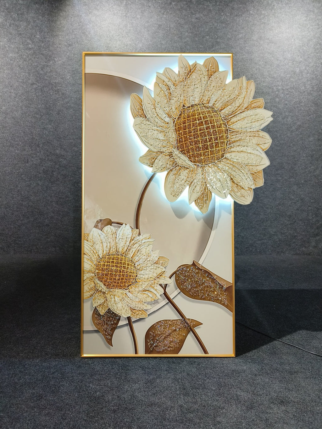 LED Crystal Paintings Luminous Sunflower Crystal Art with LED Lightings