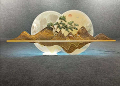 LED Crystal Paintings 3D Illuminated Mountain and Deer Wall Art Decor