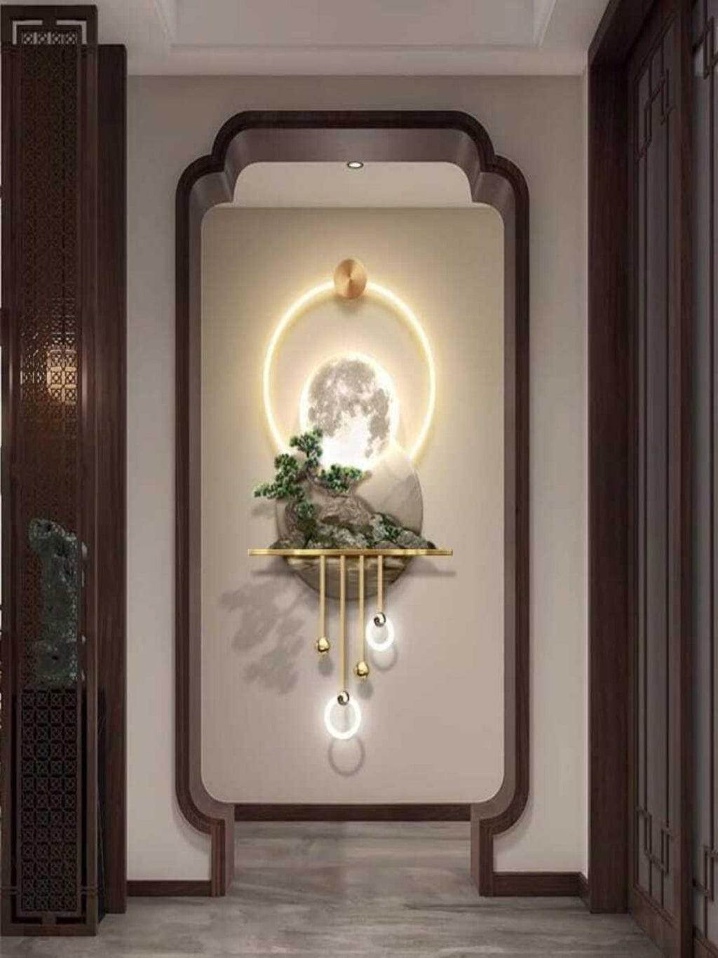 Led crystal painting Serene Moonlight Bonsai 3D LED Wall Art Lamp
