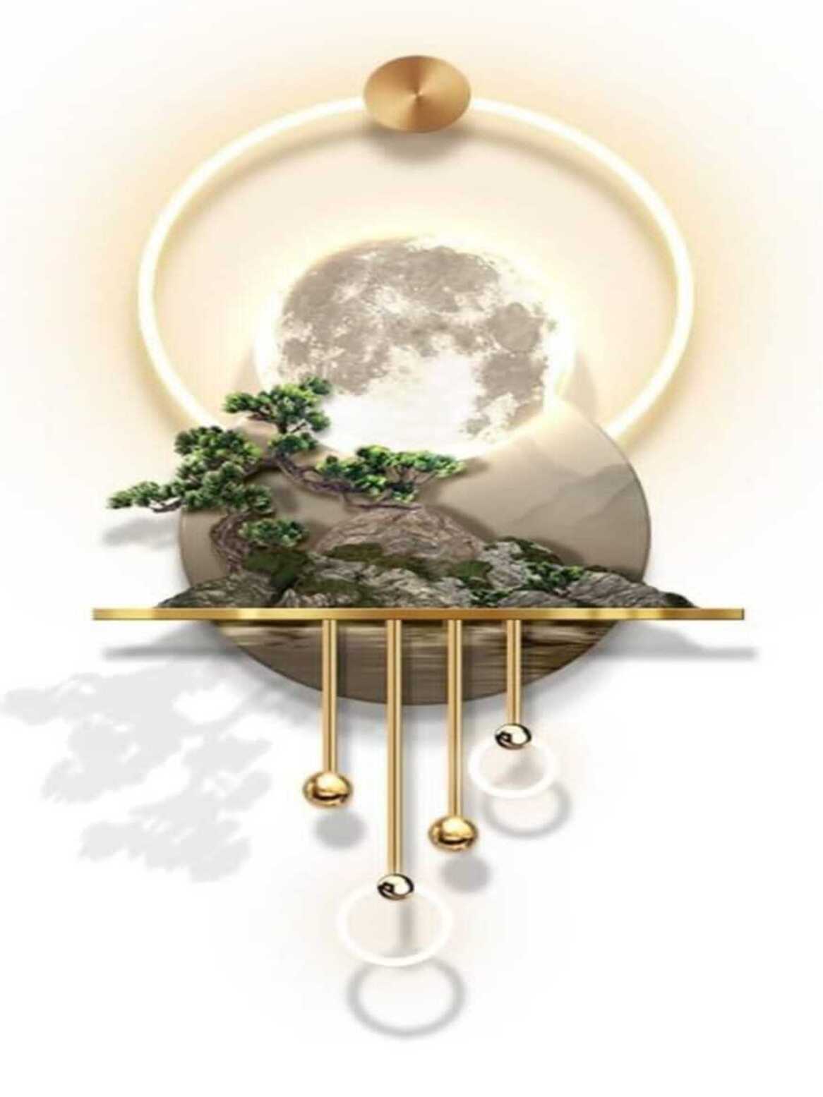 Led crystal painting Serene Moonlight Bonsai 3D LED Wall Art Lamp