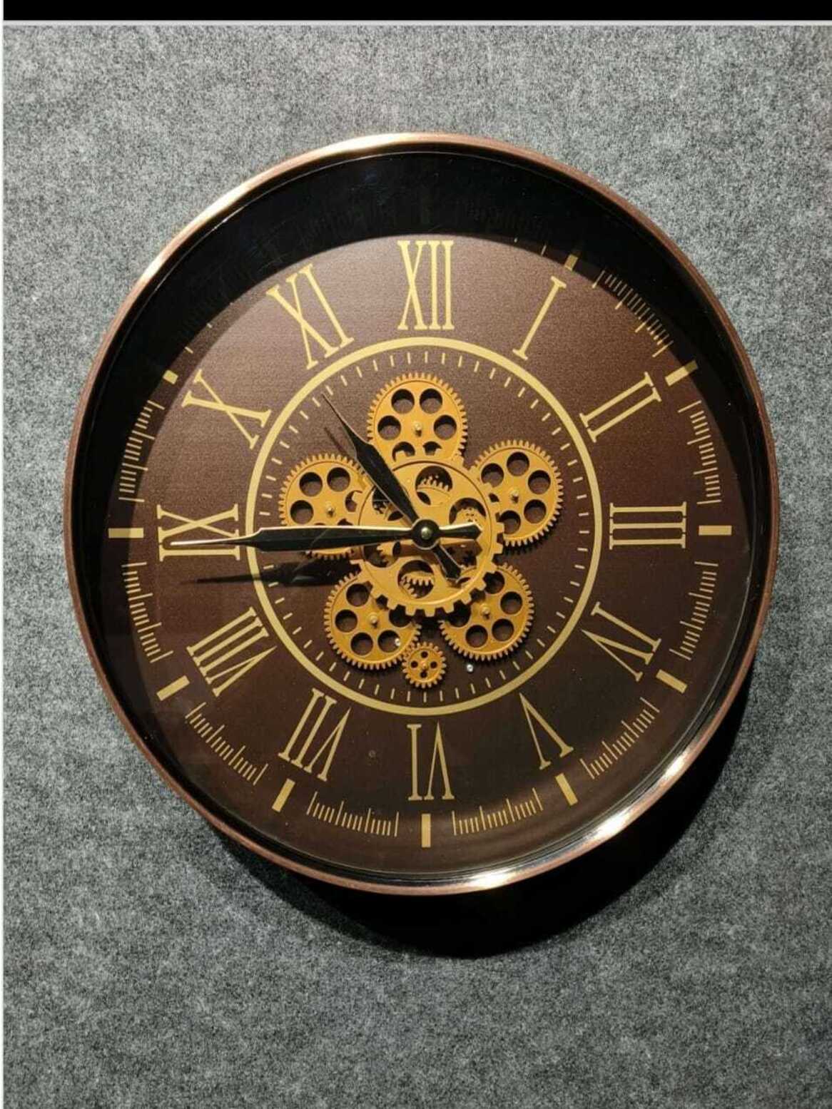 Metal Gear Wall Clocks Sienna Gearwork Roman Numeral Decorative Wall Clocks