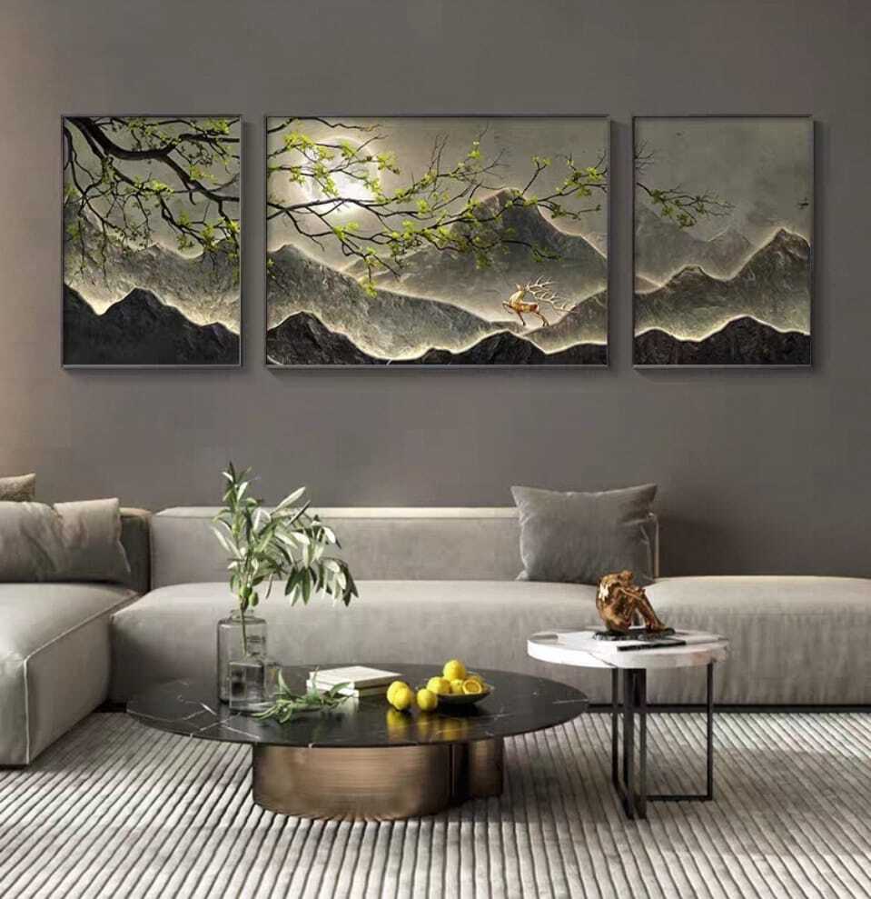 Crystal Paintings Enchanted Forest Peaks: Modern 3D Crystal Landscape Wall Art