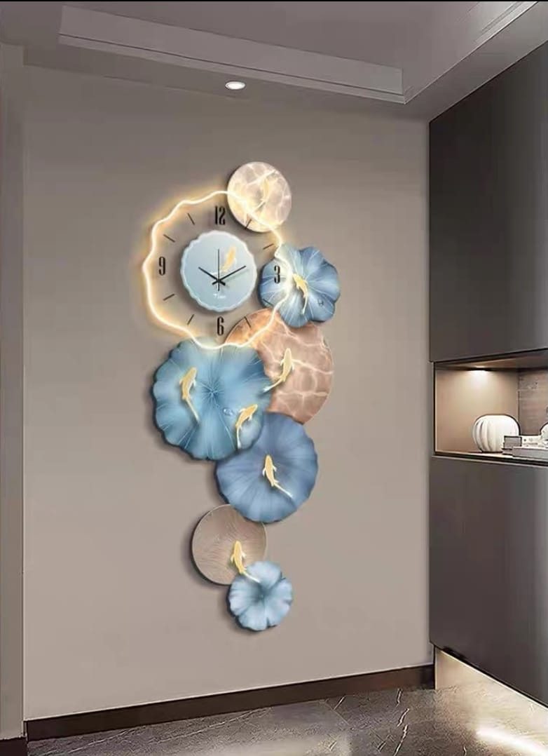 Aqua Bloom – LED Crystal Wall Clock