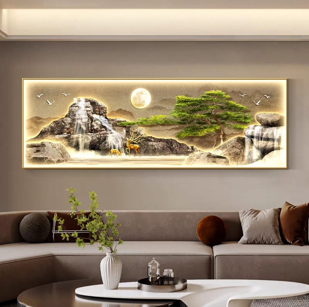 LED Crystal Wall Painting - Golden Glow