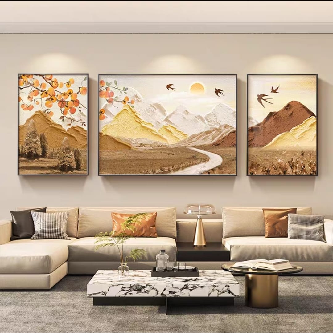 3-Piece Crystal Wall Painting - Autumn Glow