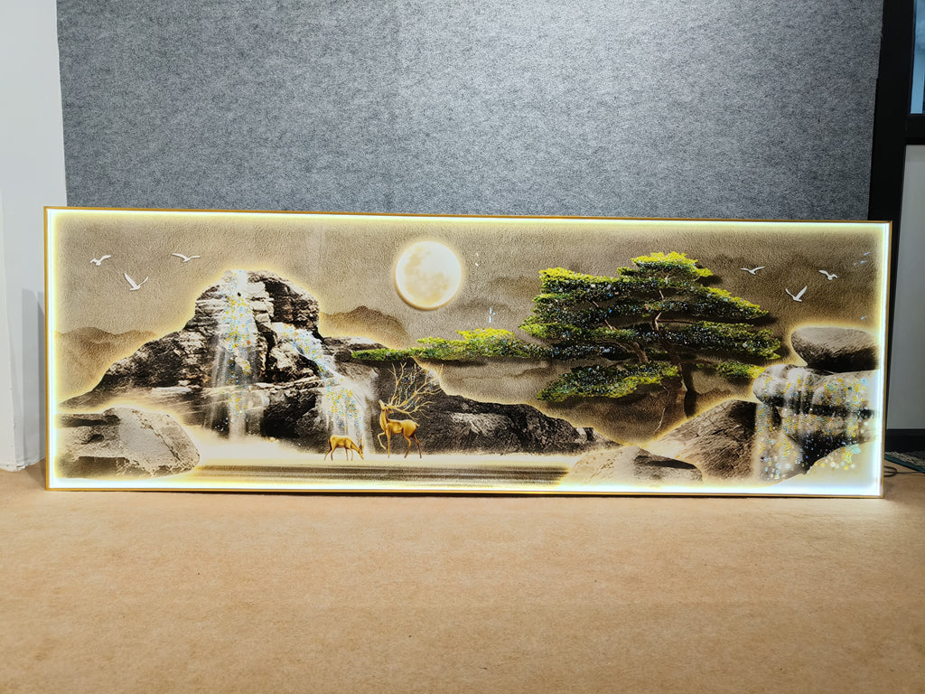 LED Crystal Wall Painting - Golden Glow