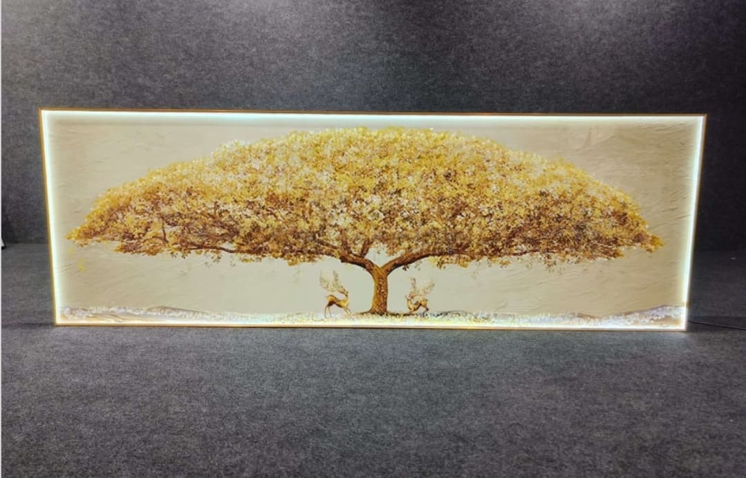 LED Crystal Wall Painting - Golden Canopy