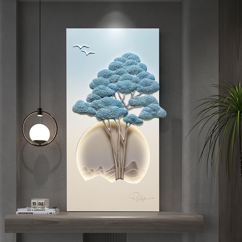 Azure Canopy – 3D Resin Wall Decor