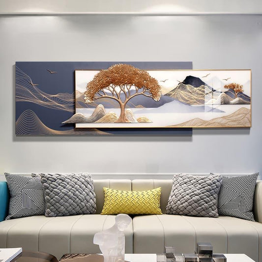 Golden Serenity – 3D Resin Wall Decor