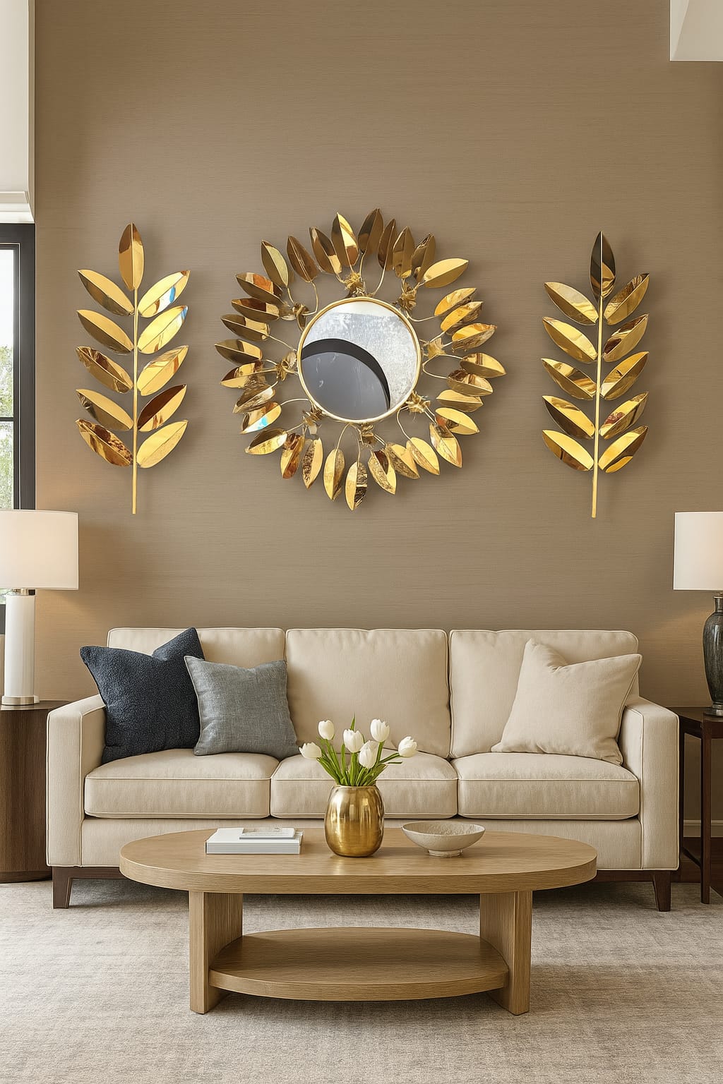 Radiance Gold Leaf Mirror Wall Art Set