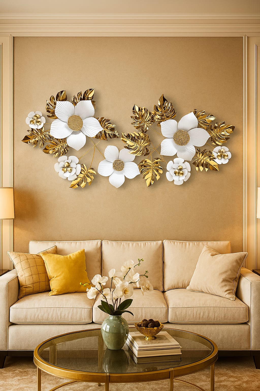 White Blossom Luxe Wall Art