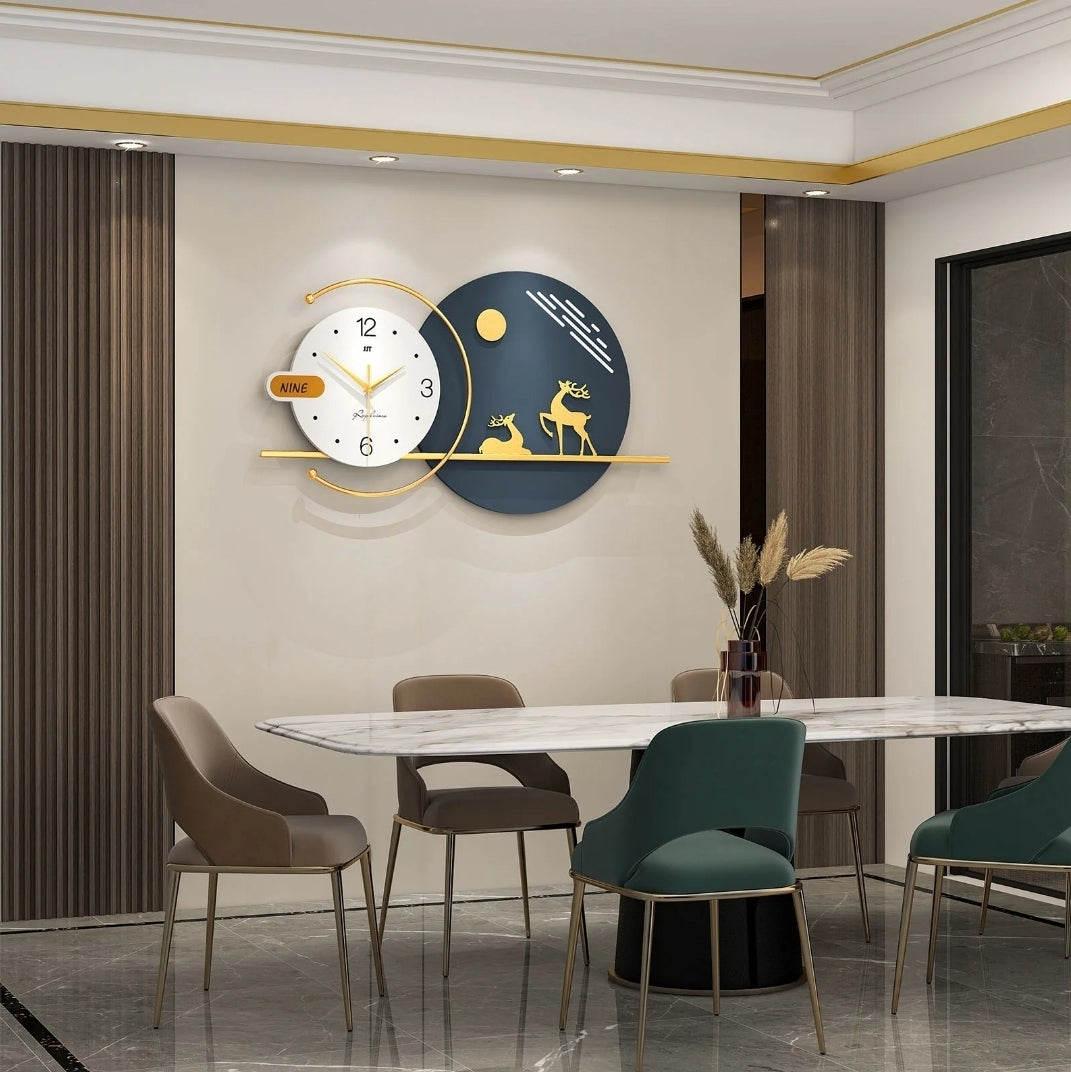 Metal Wall Clocks Modern Minimalist Creative Deer Wall Clock