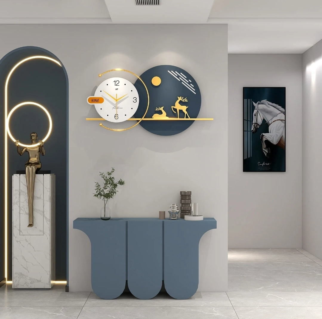 Metal Wall Clocks Modern Minimalist Creative Deer Wall Clock