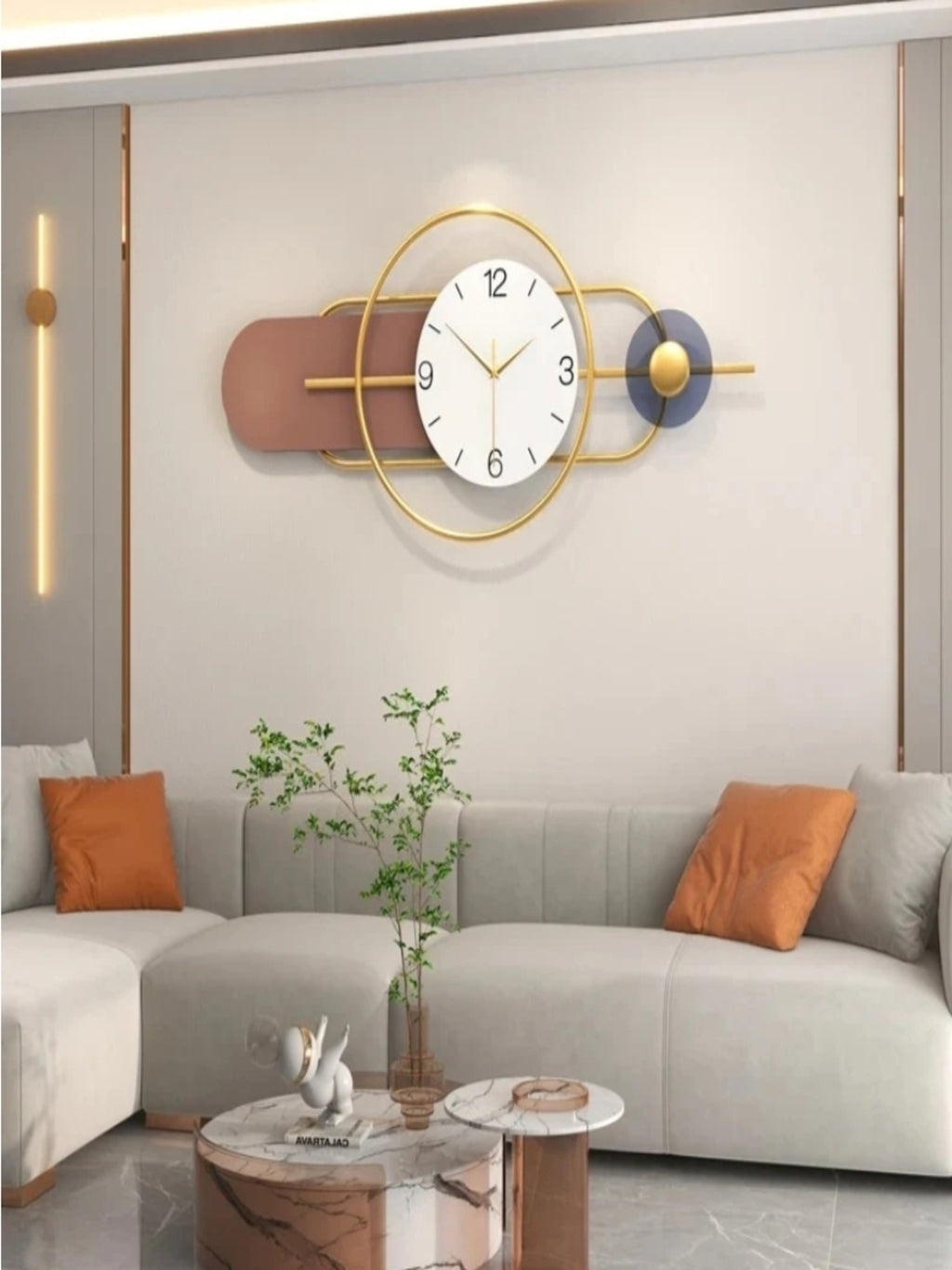 Modern Abstract Wall Clock with Geometric Design Metal Wall Clocks