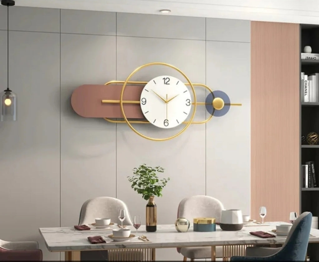 Modern Abstract Wall Clock with Geometric Design Metal Wall Clocks