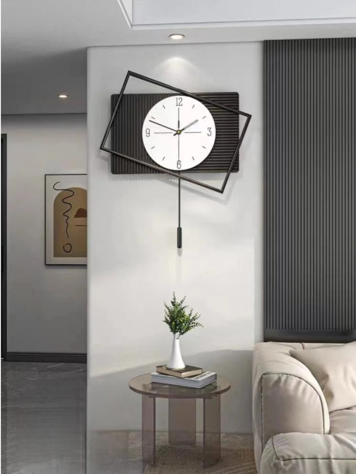 Metal Wall Clocks Modern Geometric Pendulum Wall