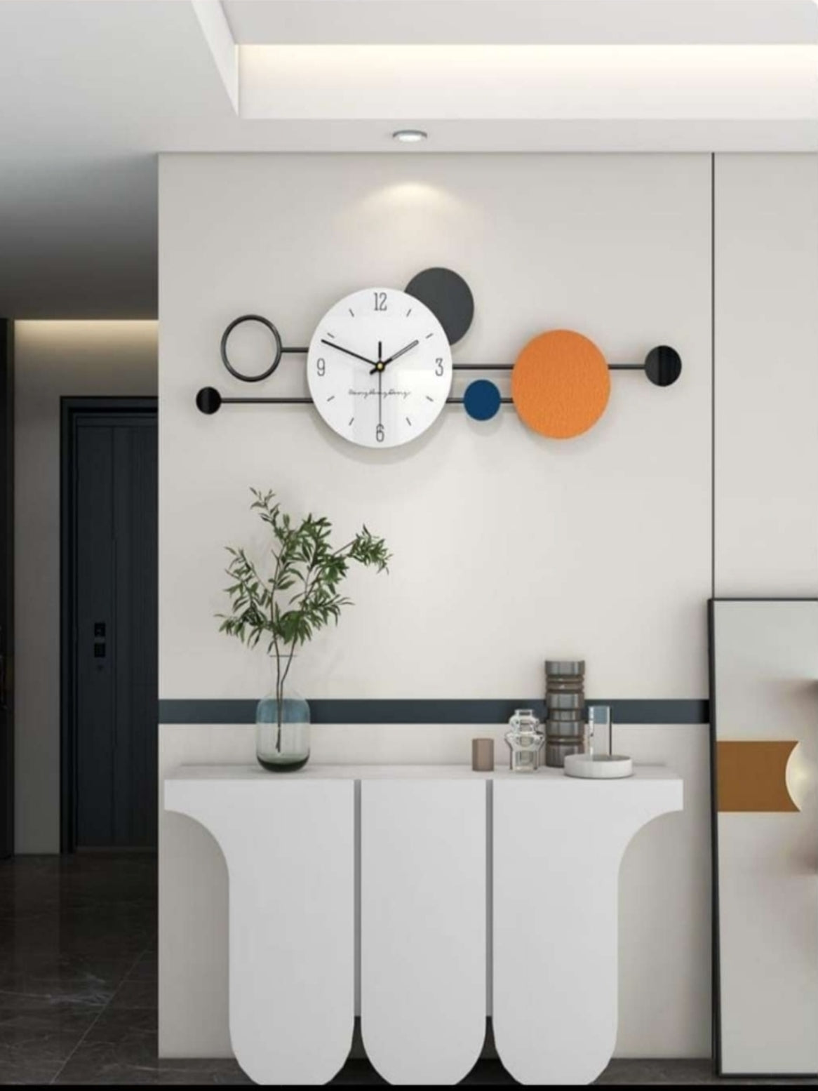 Metal Wall Clocks Modern Abstract Circular Element