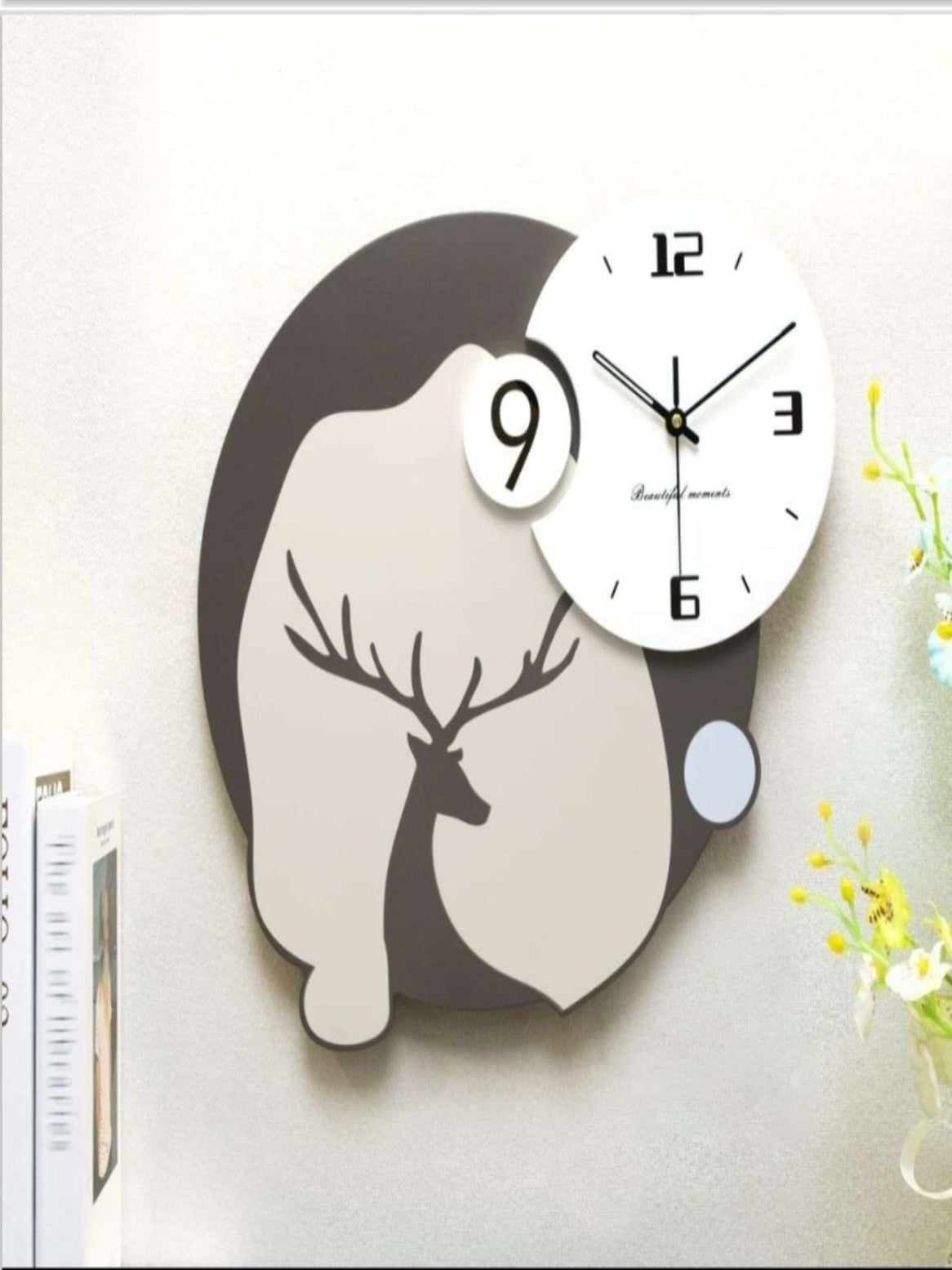 Metal Wall Clocks Modern Minimalist Deer Silhouette