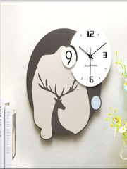 Metal Wall Clocks Modern Minimalist Deer Silhouette