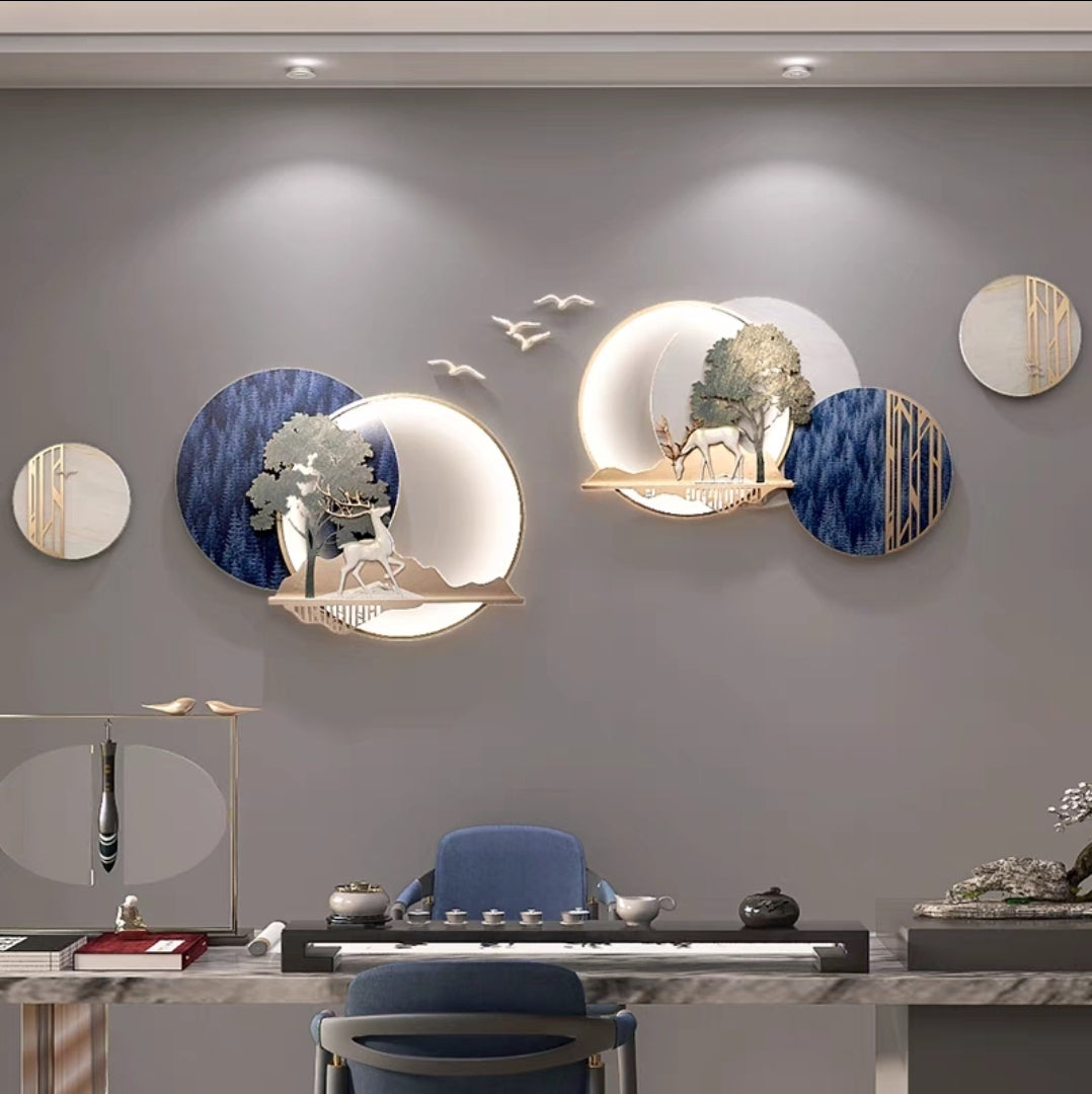 Celestial Deer Harmony – 3D Resin Wall Decor