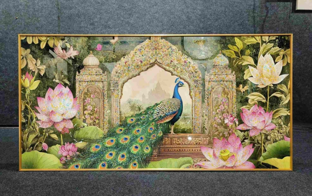 Peacock & Lotus Grace - Crystal Painting