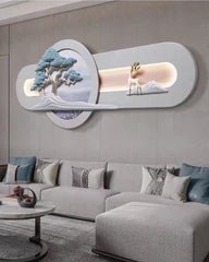 The Tranquil Pine & Deer – 3D Resin Wall Decor