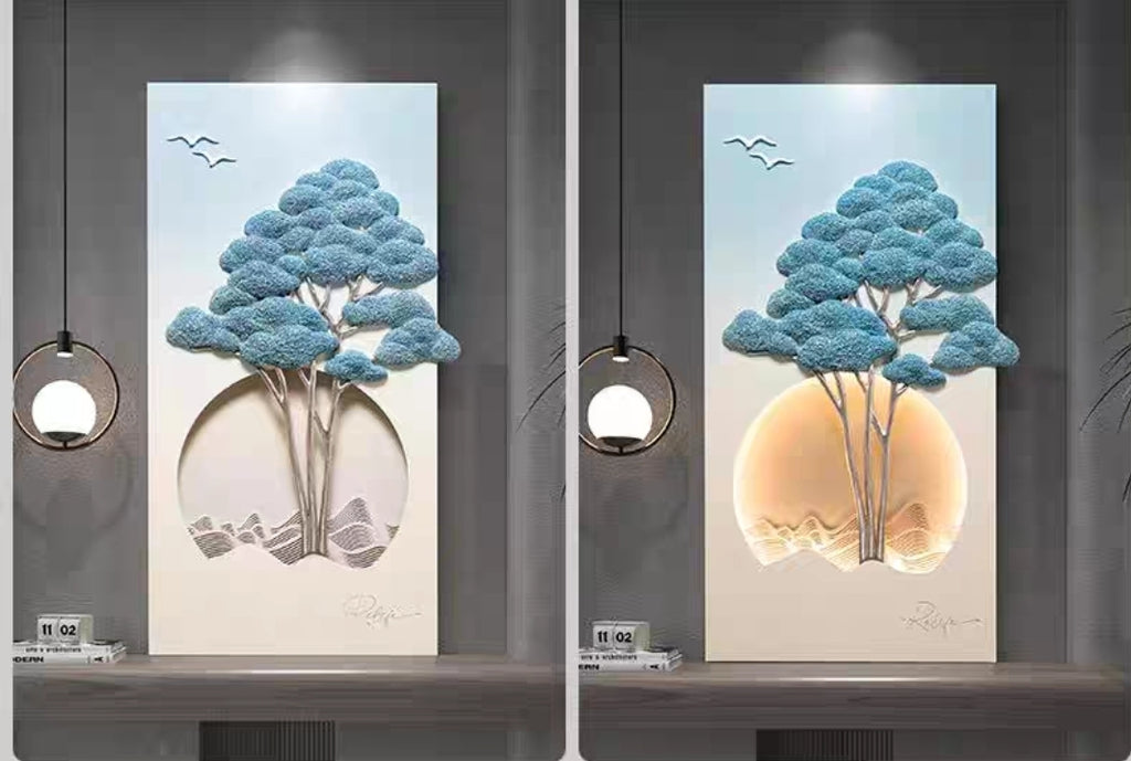 Azure Canopy – 3D Resin Wall Decor