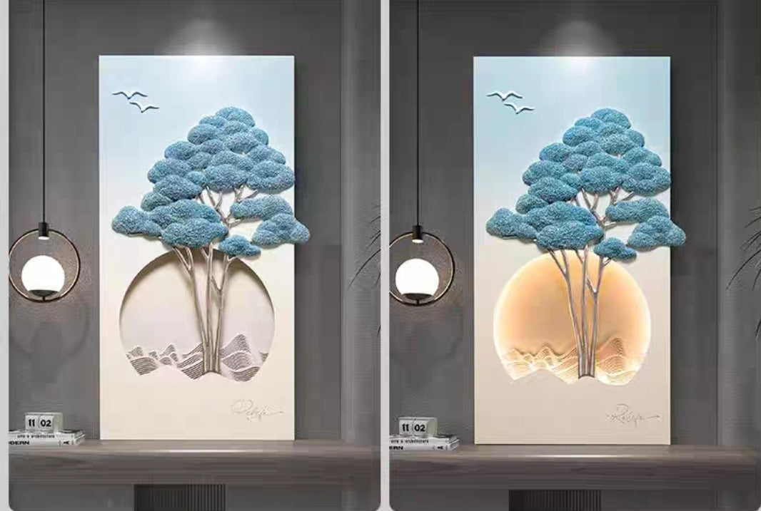 Azure Canopy – 3D Resin Wall Decor