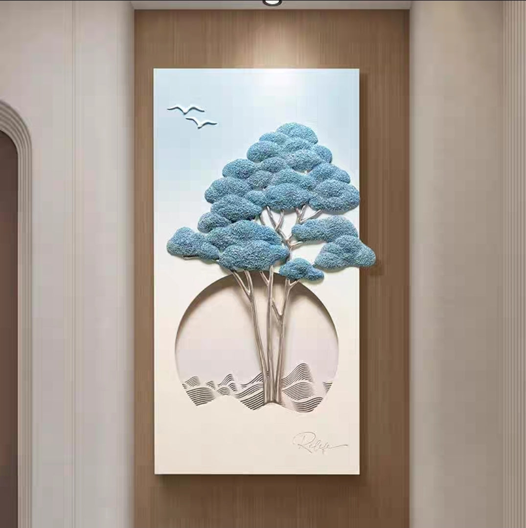 Azure Canopy – 3D Resin Wall Decor