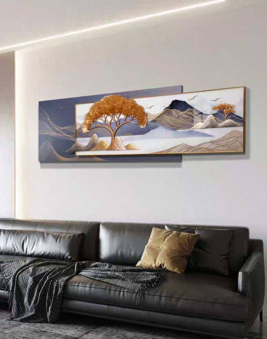 Golden Serenity – 3D Resin Wall Decor