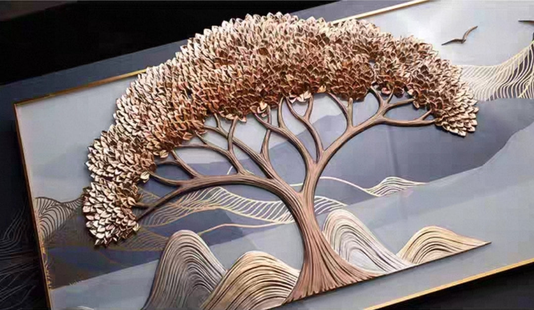 Golden Serenity – 3D Resin Wall Decor