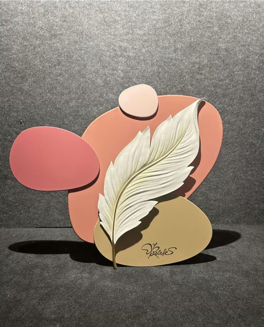 Soft Harmony Feather – 3D Resin Wall Decor
