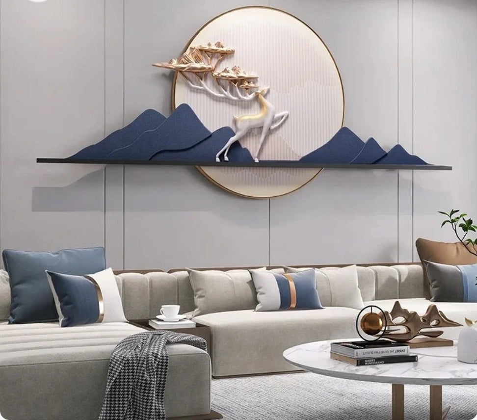 Celestial Deer Radiance – 3D Resin Wall Decor