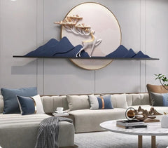 Celestial Deer Radiance – 3D Resin Wall Decor